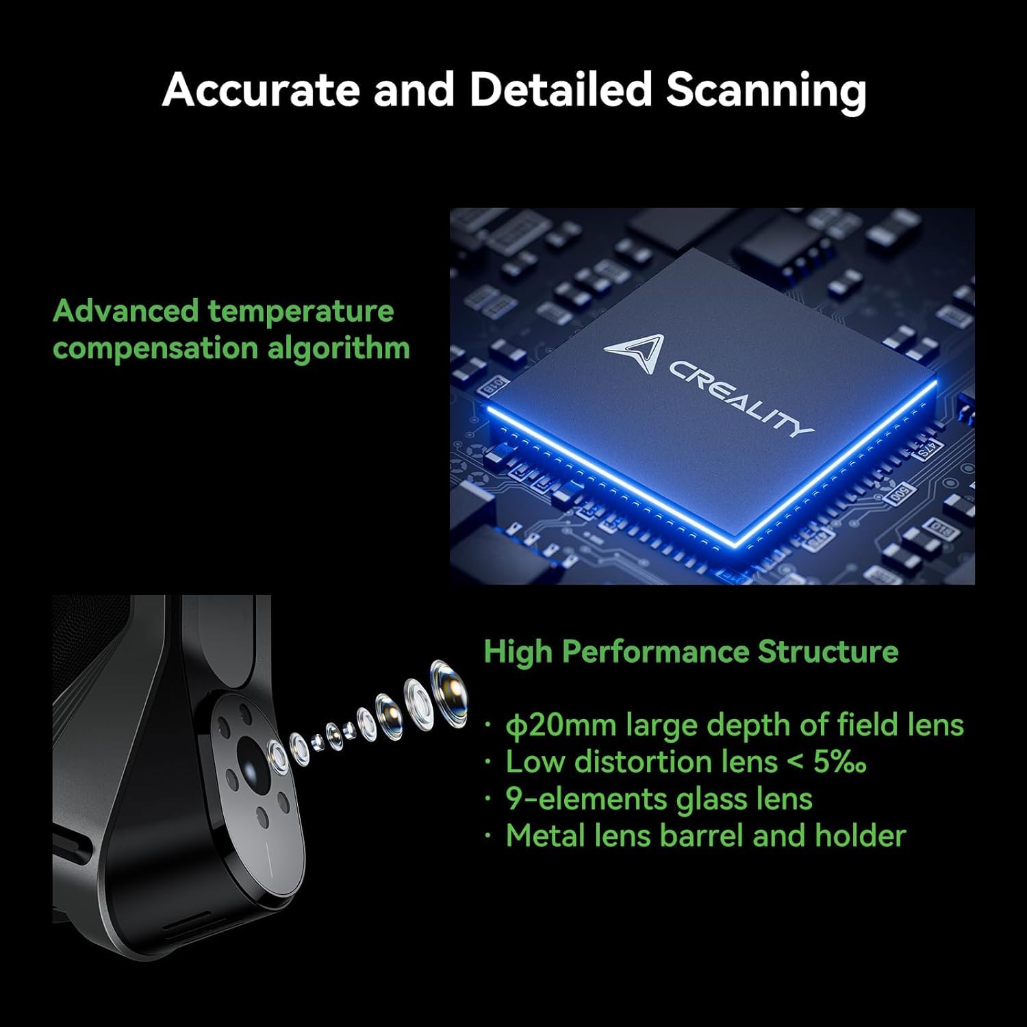Creality 3D Scanner CR-Scan Ferret Pro for 3D Printing, Upgrade Handheld Scanner with Wireless Scanning Anti-Shake Tracking, Fast Full-Color Scan, 0.1mm Accuracy for iOS/Android Phone PC Win 10/11