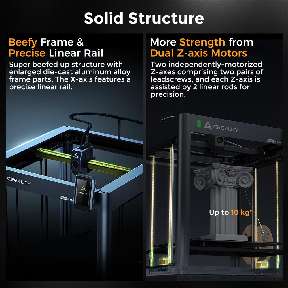Creality K1C 3D Printer, 3D Printers with 600mm/s Fast Printing Speed, Support Carbon Fiber Filament 300℃ High-Temp Print, Auto Leveling and Clog-Free Direct Extruder 8.66x8.66x9.84 inch