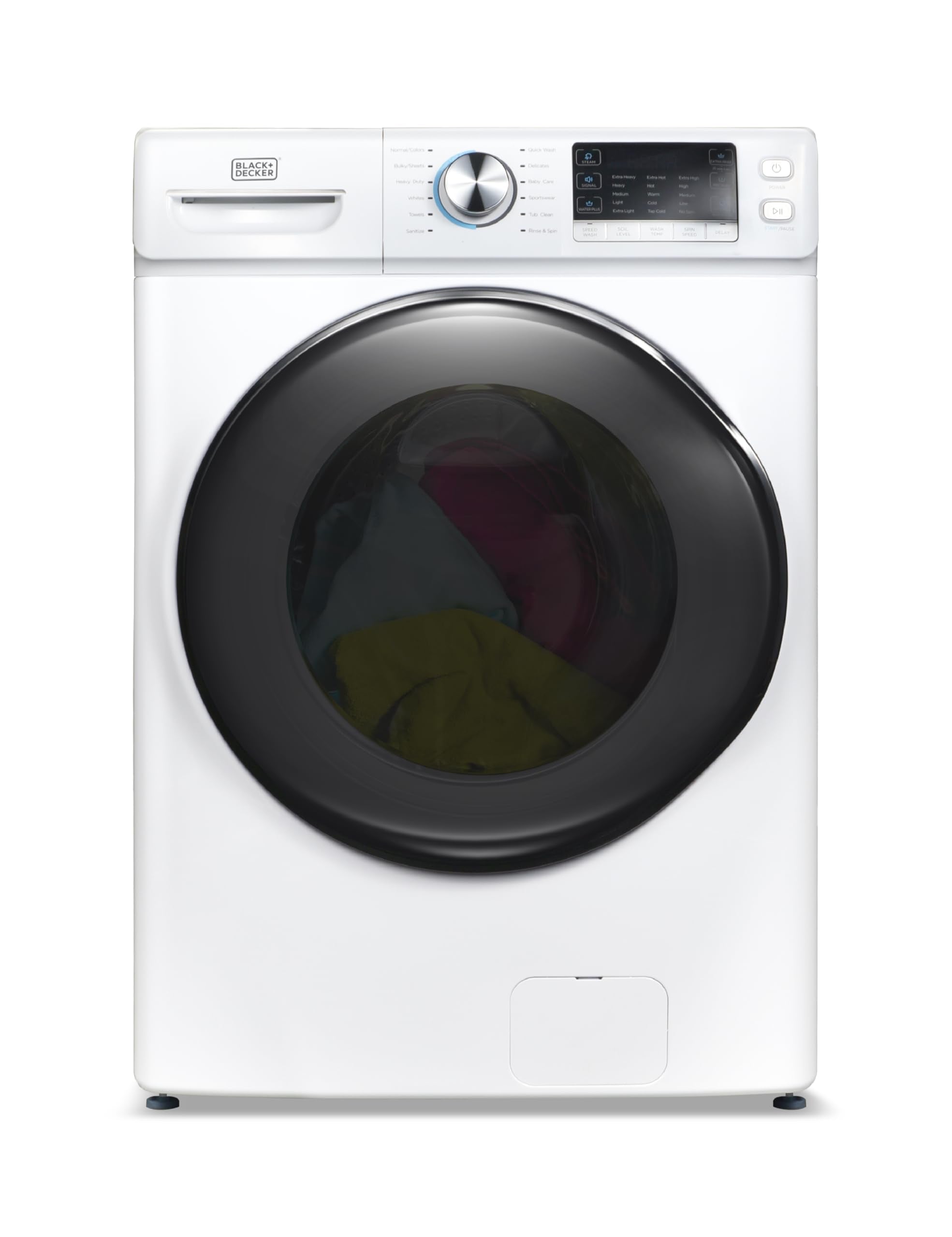 BLACK+DECKER Small Portable Washer, Washing Machine for Household Use, Portable Washer 2.0 Cu. Ft. with 6 Cycles, Transparent Lid & LED Display
