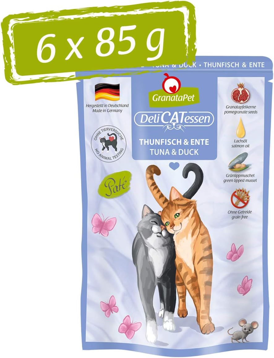 GranataPet DeliCatessen Huhn PUR, Nassfutter für Katzen, Futter ohne Getreide & ohne Zuckerzusätze, Katzenfutter mit hohem Fleischanteil & hochwertigen Ölen, 6 x 400 g