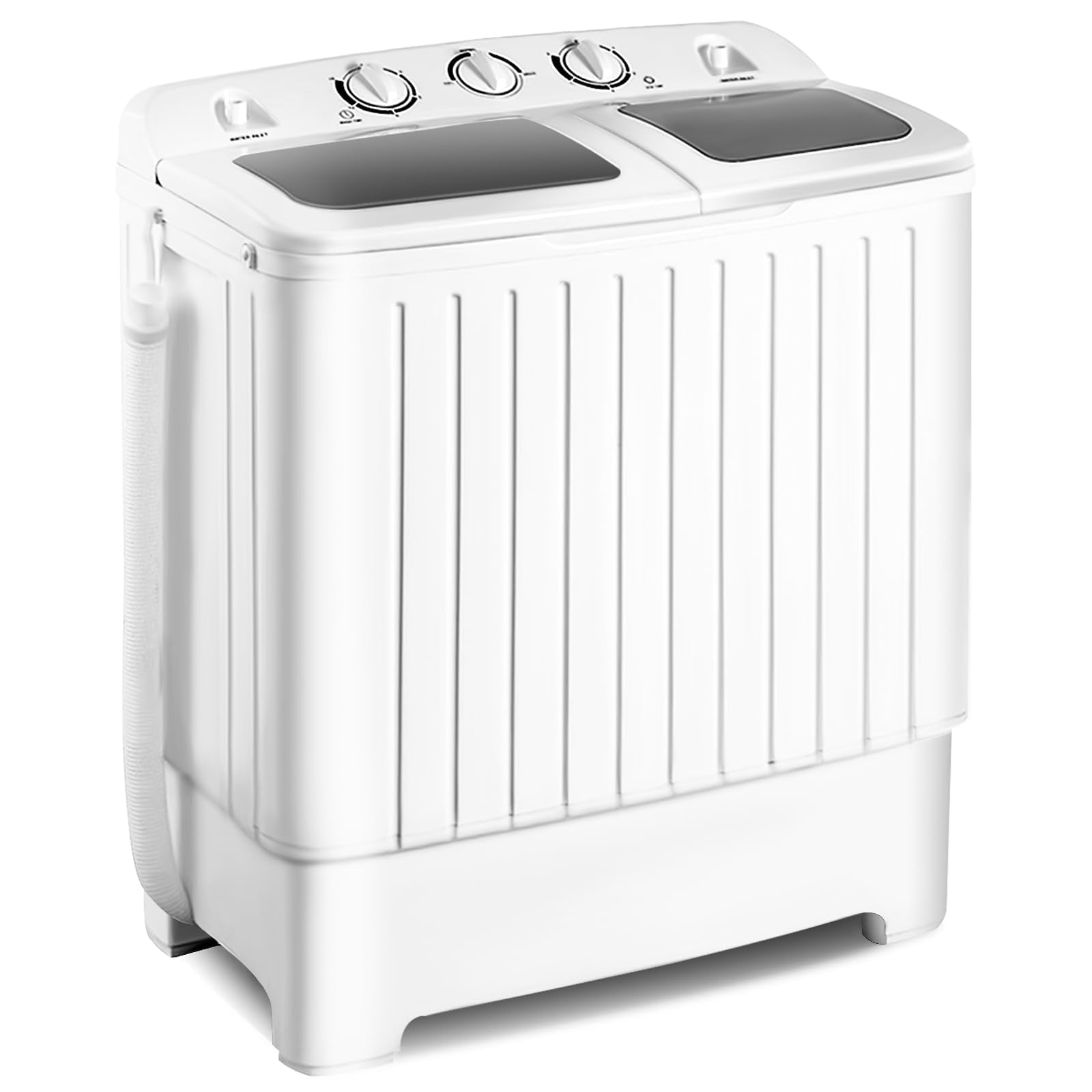 Giantex Portable Mini Compact Twin Tub Washing Machine 20lbs Washer Spain Spinner Portable Washing Machine, Blue+ White