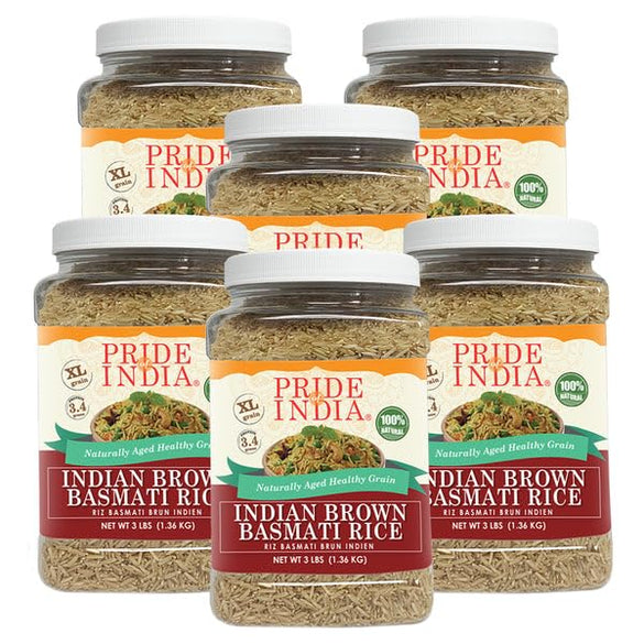 Pride Of India - Extra Long Indian Basmati Rice, Naturally Aged Aromatic Grain, 3 lbs Jar