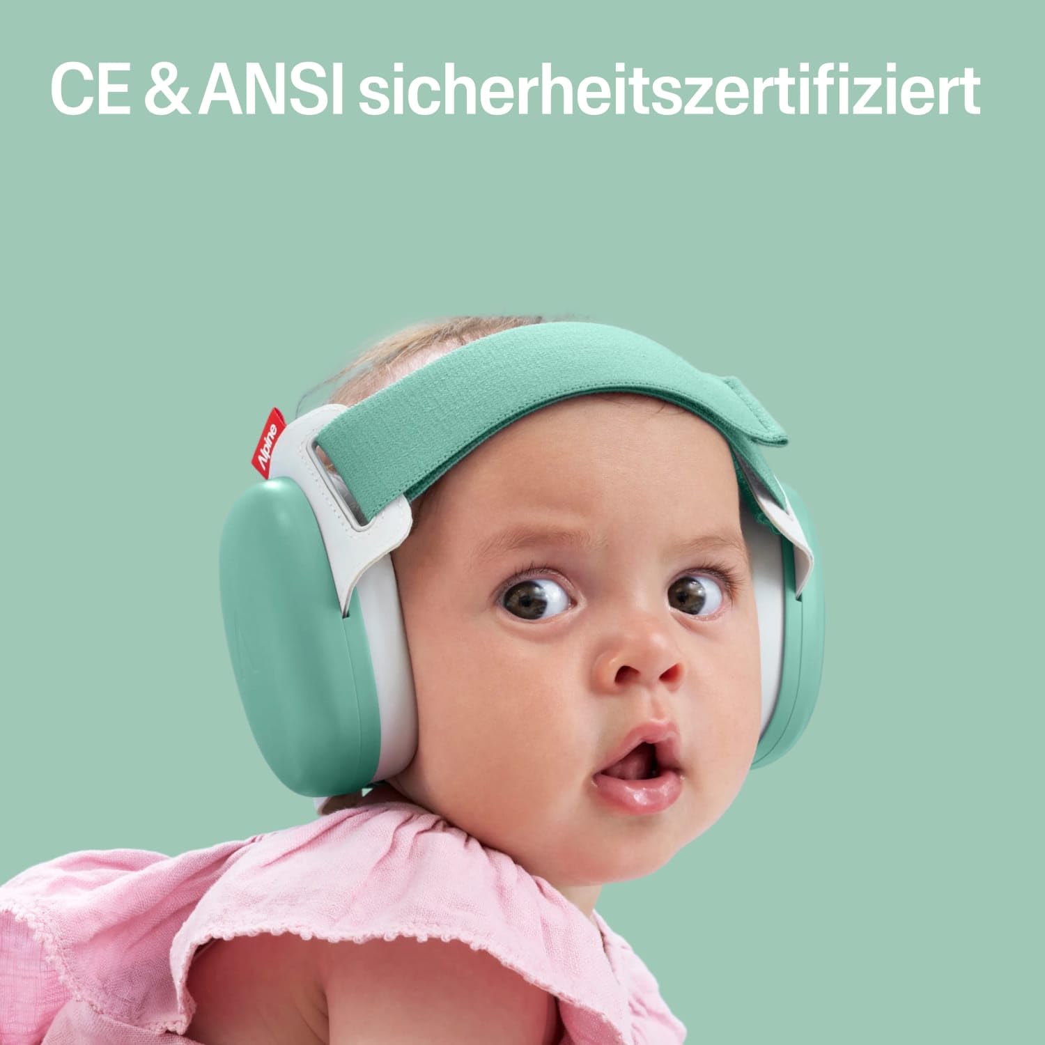 Alpine Muffy Baby Classic - Gehörschutz für Babys - Verstellbares ANTI-SLIP-Kopfband bis 48 Monate - In Deutschland auf Sicherheit getestet - Lärmschutz Kopfhörer verhindert Gehörschäden, Schwarz