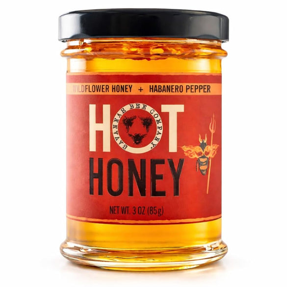 Savannah Bee Company Hot Honey Gluten Free and 100% Pure Honey Infused with Sweet Wildflower- Heat from Wildflower and Habanero Peppers 12 oz Squeeze Bottle
