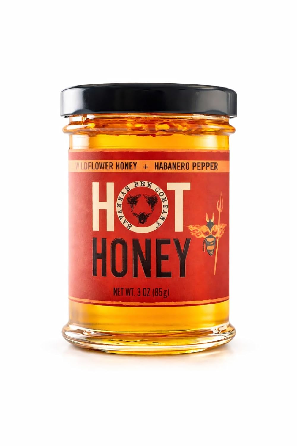 Savannah Bee Company Hot Honey Gluten Free and 100% Pure Honey Infused with Sweet Wildflower- Heat from Wildflower and Habanero Peppers 12 oz Squeeze Bottle