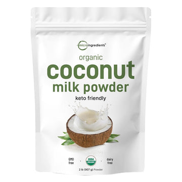 Micro Ingredients Organic Coconut Milk Powder, 2 Lb | Plant-Based Creamer for Coffee, Tea & Smoothies | Pure & Rich in MCT | Non-GMO, Gluten-Free, Keto & Paleo Friendly