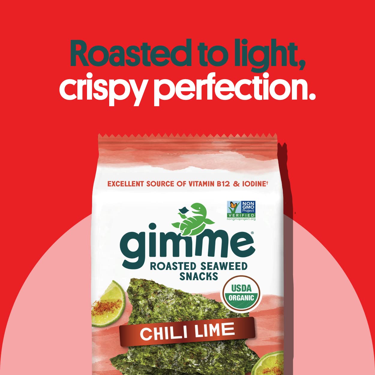Gimme Seaweed Organic Premium Roasted Seaweed Snacks, Sea Salt, 20 Count, Keto, Vegan, Gluten-Free, Great Source of Omega3s and Iodine, Healthy On-The-Go Snack for Kids and Adults
