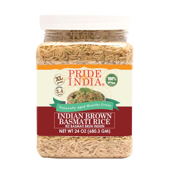Pride Of India - Extra Long Indian Basmati Rice, Naturally Aged Aromatic Grain, 3 lbs Jar