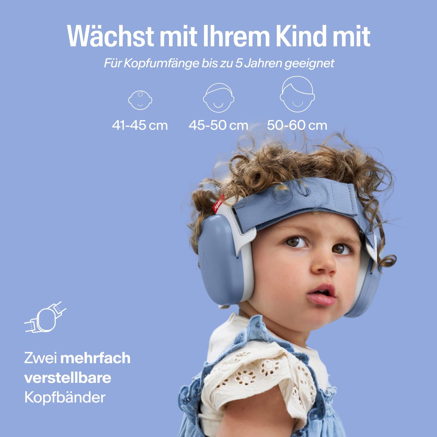 Alpine Muffy Baby Classic - Gehörschutz für Babys - Verstellbares ANTI-SLIP-Kopfband bis 48 Monate - In Deutschland auf Sicherheit getestet - Lärmschutz Kopfhörer verhindert Gehörschäden, Schwarz