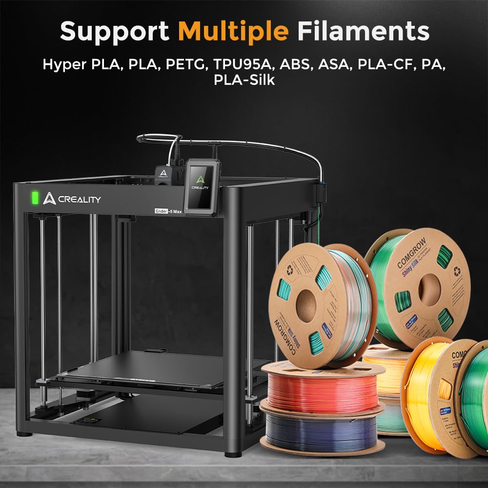 Creality K1C 3D Printer, 3D Printers with 600mm/s Fast Printing Speed, Support Carbon Fiber Filament 300℃ High-Temp Print, Auto Leveling and Clog-Free Direct Extruder 8.66x8.66x9.84 inch