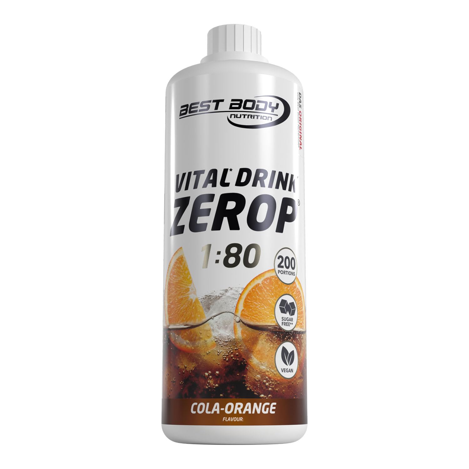 Best Body Nutrition ZEROP Vital Zuckerfreies Getränkekonzentrat Sirup Kirsche Ohne Aspartam 1 L ergibt 80 L Getränk Fitness Drink mit Vitaminen B1 B6 Niacin Kalorienarm Wassersprudler