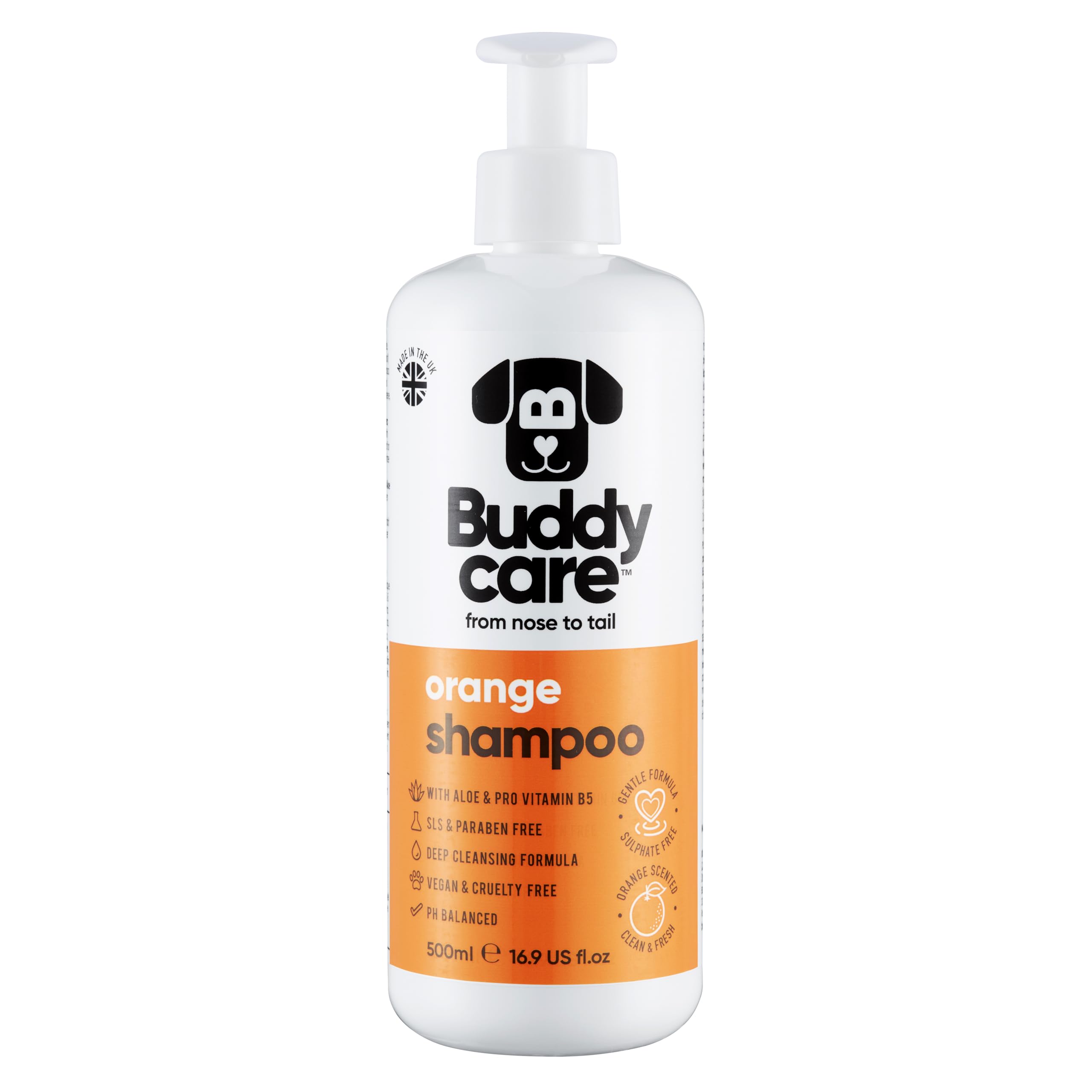 2in1 Hundeshampoo und Conditioner von Buddycare (500ml) - Praktisches Hundeshampoo langhaar und welpen Shampoo Mit Aloe Vera und Pro-Vitamin B5 Rückfettendes Shampoo Für Alle Hunderassen