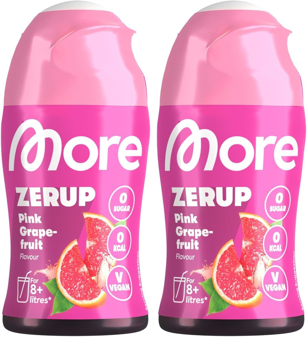 MORE Zerup, Peach Iced Tea, 65 ml, für bis zu 8 l Fertiggetränk, zuckerfreier Sirup mit u.a. echten Fruchtextrakten, vegan, zero Kalorien - made in Germany