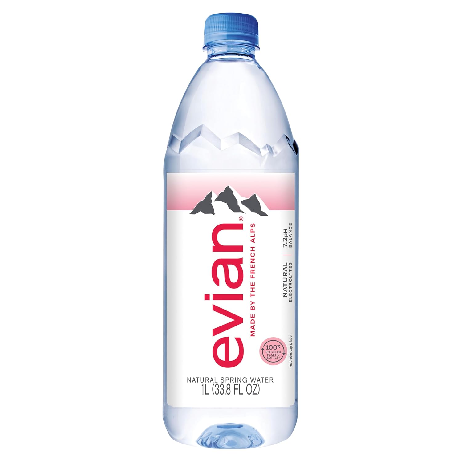 Evian Natural Spring Water, 1 L bottle, 12 pack
