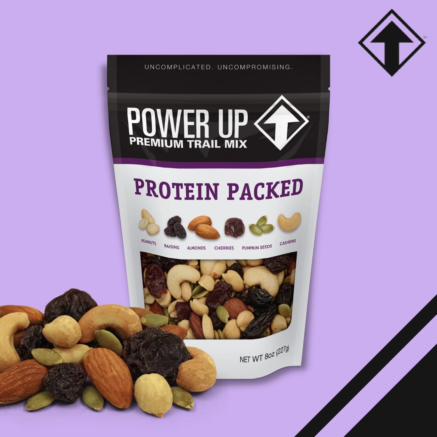 Power Up High Energy Trail Mix By Gourmet Nut, Walnuts, Banana Chips, Cashews, Coconut, Cranberries & Papaya Mix - Keto & Paleo Friendly Snacks - Non GMO Vegan Gluten Free Kosher, 8oz Bags, Pack of 4