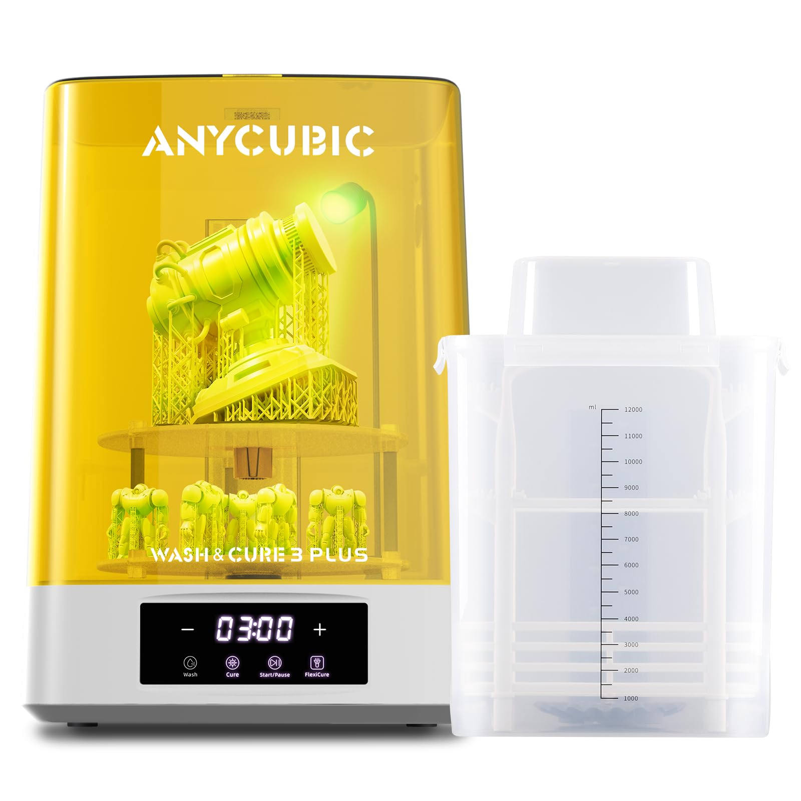 ANYCUBIC Wash and Cure 3, Upgraded Volume 2 in 1 Wash and Cure Station, with Gooseneck Lights, for Mars Anycubic Photon Mono 4 2 Resin 3D Printer, Washing Size of 165 x 100 x180 mm