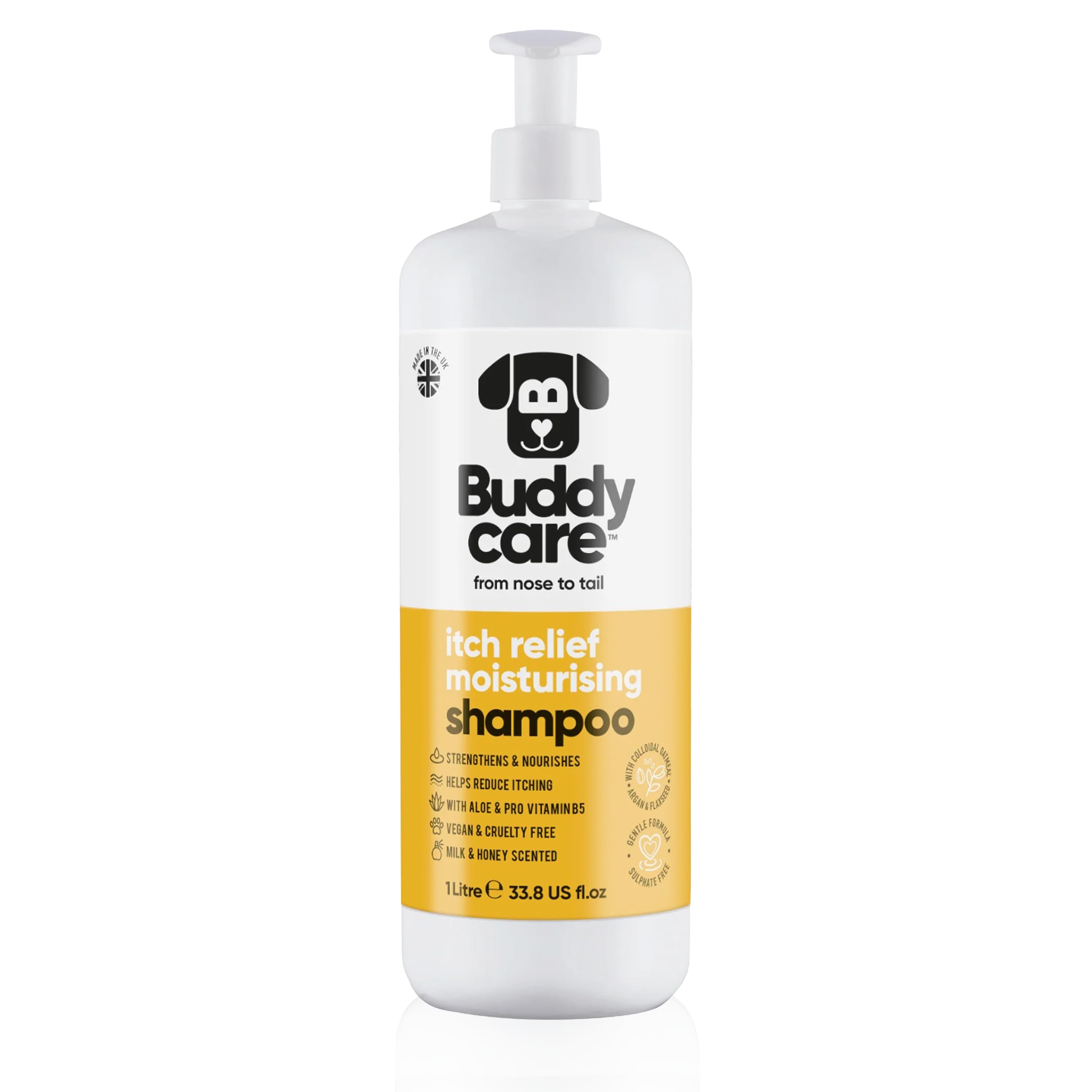 2in1 Hundeshampoo und Conditioner von Buddycare (500ml) - Praktisches Hundeshampoo langhaar und welpen Shampoo Mit Aloe Vera und Pro-Vitamin B5 Rückfettendes Shampoo Für Alle Hunderassen