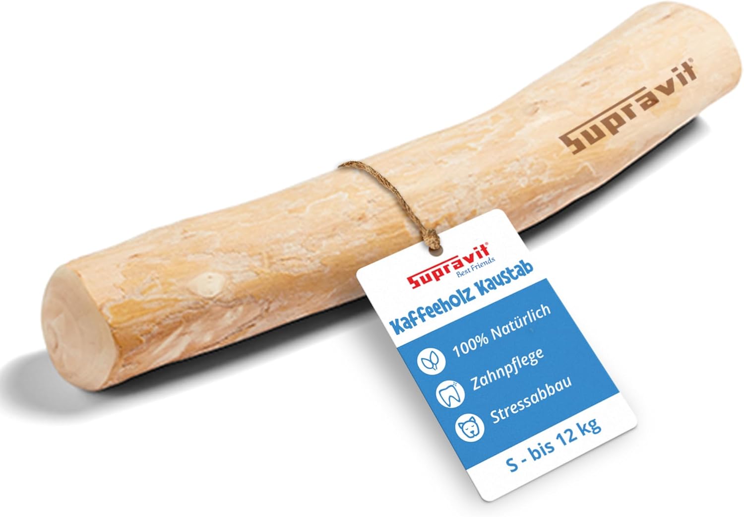 Supravit Natürlicher Kauknochen aus Kaffeeholz für Welpen XS | Mehr als EIN Holzstäbchen - spannendes Welpen Kauspielzeug & langanhaltende Beschäftigung | Kaustab Kauholz