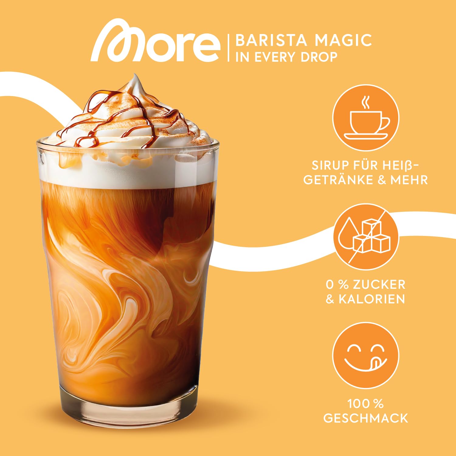MORE Barista Zerup, Vanilla, 65 ml, für Kaffee, Tee und Heißgetränke, vegan, zero Kalorien - made in Germany