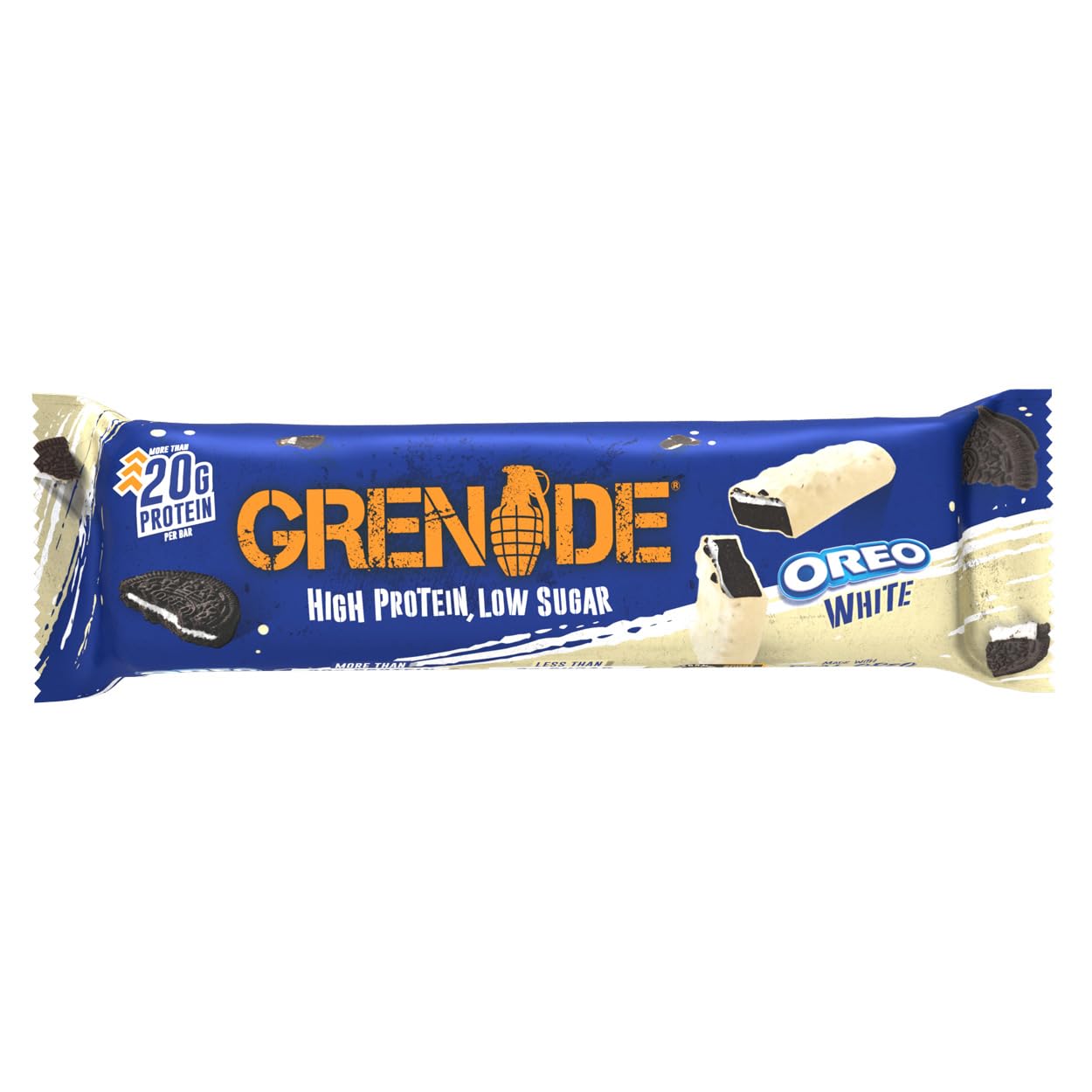 Grenade Proteinriegel, OREO White – Proteinreich & Zuckerarm, 12 x 60 g