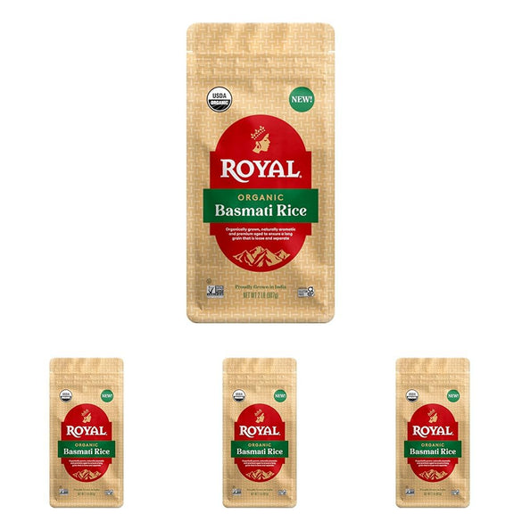 Royal - Naturally Aged Authentic Long Grain Indian White Basmati Rice - 10 Pounds (2 x 5 Pound Bag)