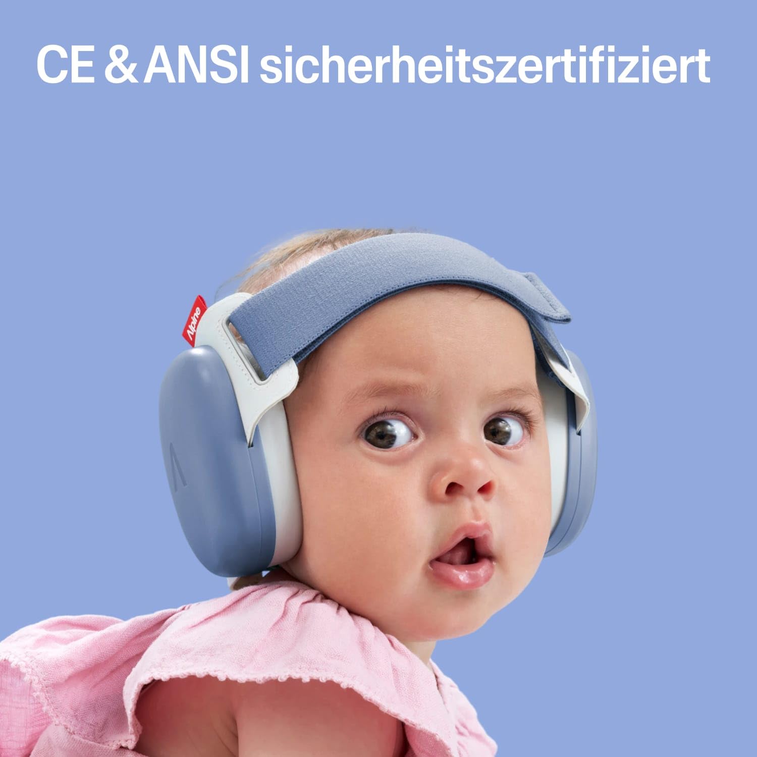Alpine Muffy Baby Classic - Gehörschutz für Babys - Verstellbares ANTI-SLIP-Kopfband bis 48 Monate - In Deutschland auf Sicherheit getestet - Lärmschutz Kopfhörer verhindert Gehörschäden, Schwarz