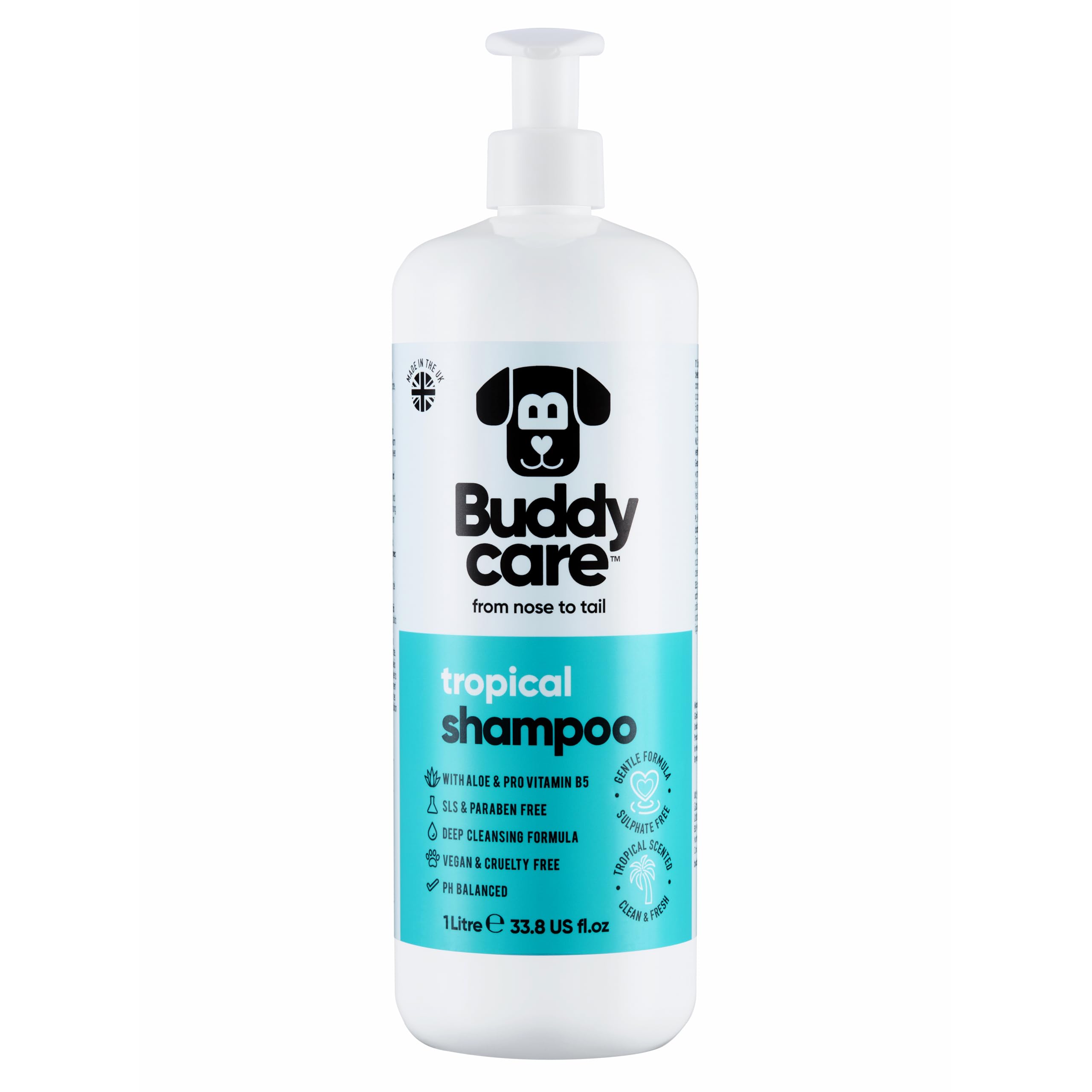 2in1 Hundeshampoo und Conditioner von Buddycare (500ml) - Praktisches Hundeshampoo langhaar und welpen Shampoo Mit Aloe Vera und Pro-Vitamin B5 Rückfettendes Shampoo Für Alle Hunderassen