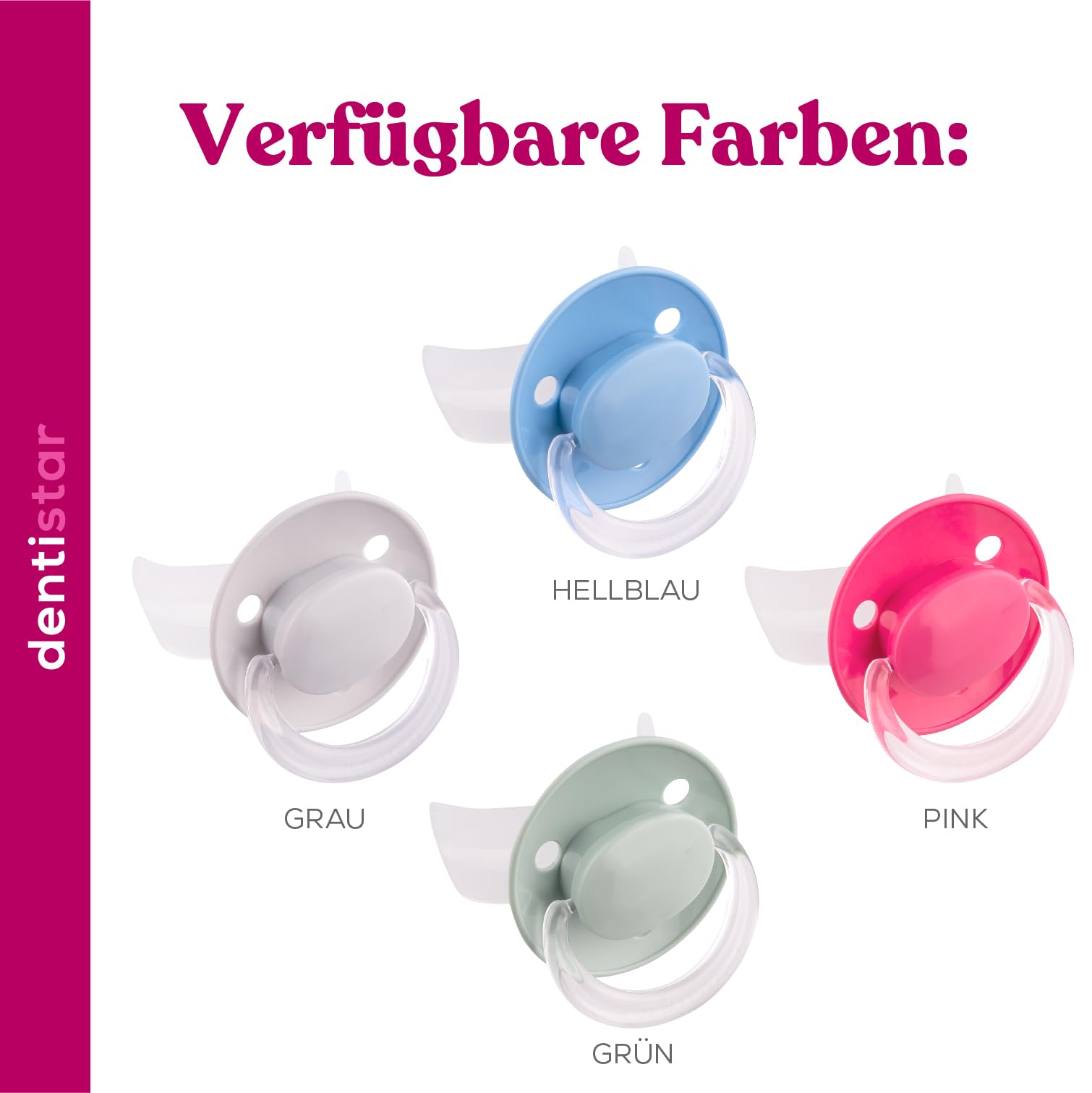 dentistar STOPPi Entwöhnungssauger – Entwöhnungsschnuller aus Silikon für Kinder ab 24 Monate – Der Schnuller zum Abgewöhnen für Kleinkinder – BPA-frei – Made in Germany – Rosarot
