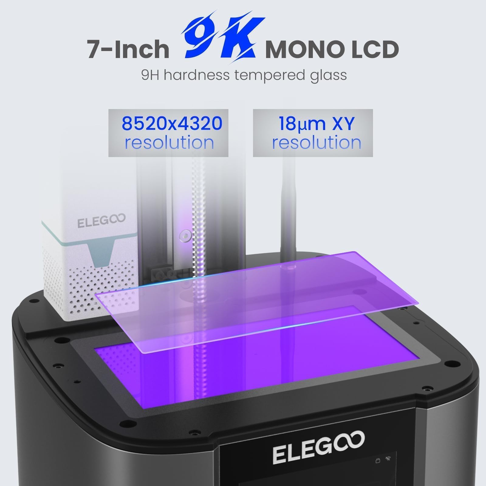 ELEGOO Mars 5 Ultra Resin 3D Printer with 7" 9K Mono LCD, 150mm/h High Speed Printing, Smart Automatic Leveling, Intelligent Detection, WiFi-Transfer, Printing Size of 6.04 × 3.06 × 6.49 inch