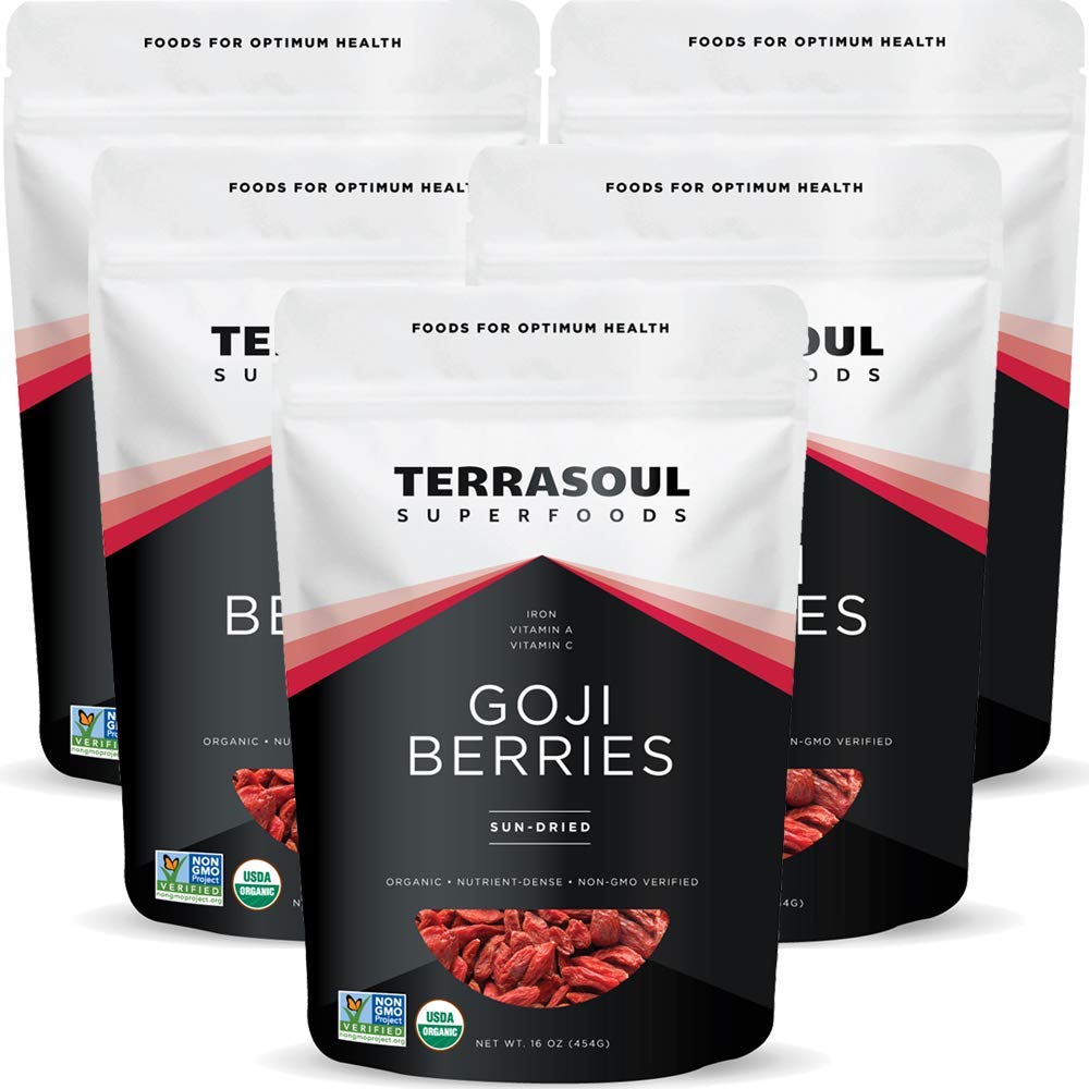 Terrasoul Superfoods Organic Goji Berries, 2 Lbs (2 pack) - Large Size | Chewy Texture | Premium Quality | Lab-Tested…