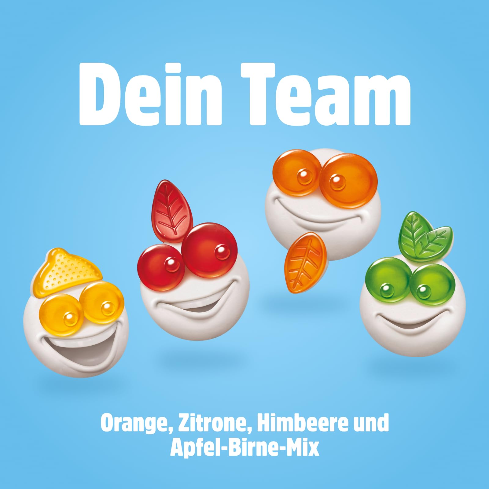 nimm2 Lachgummi Happies – 1 x 325 g – Fruchtgummis mit Fruchtsaft und Vitaminen – Süßigkeit in sechs Geschmacksrichtungen