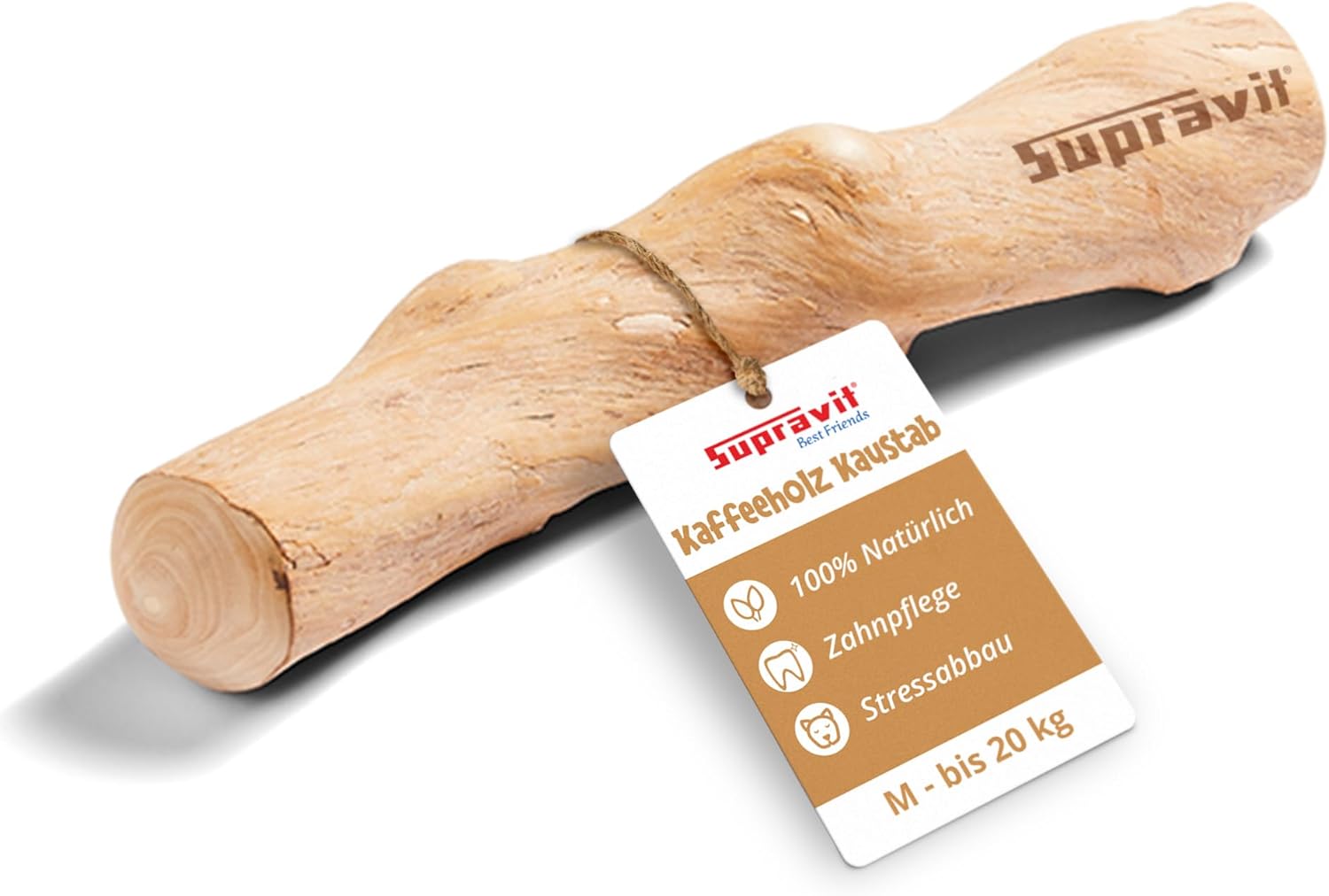 Supravit Natürlicher Kauknochen aus Kaffeeholz für Welpen XS | Mehr als EIN Holzstäbchen - spannendes Welpen Kauspielzeug & langanhaltende Beschäftigung | Kaustab Kauholz