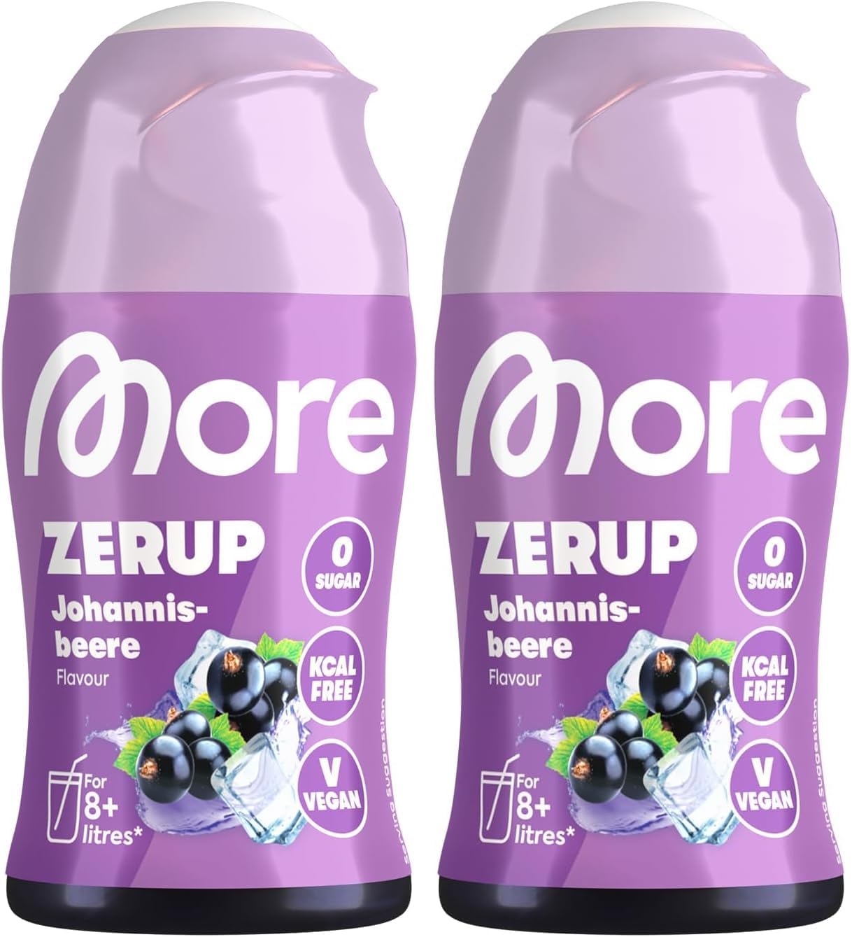 MORE Zerup, Peach Iced Tea, 65 ml, für bis zu 8 l Fertiggetränk, zuckerfreier Sirup mit u.a. echten Fruchtextrakten, vegan, zero Kalorien - made in Germany