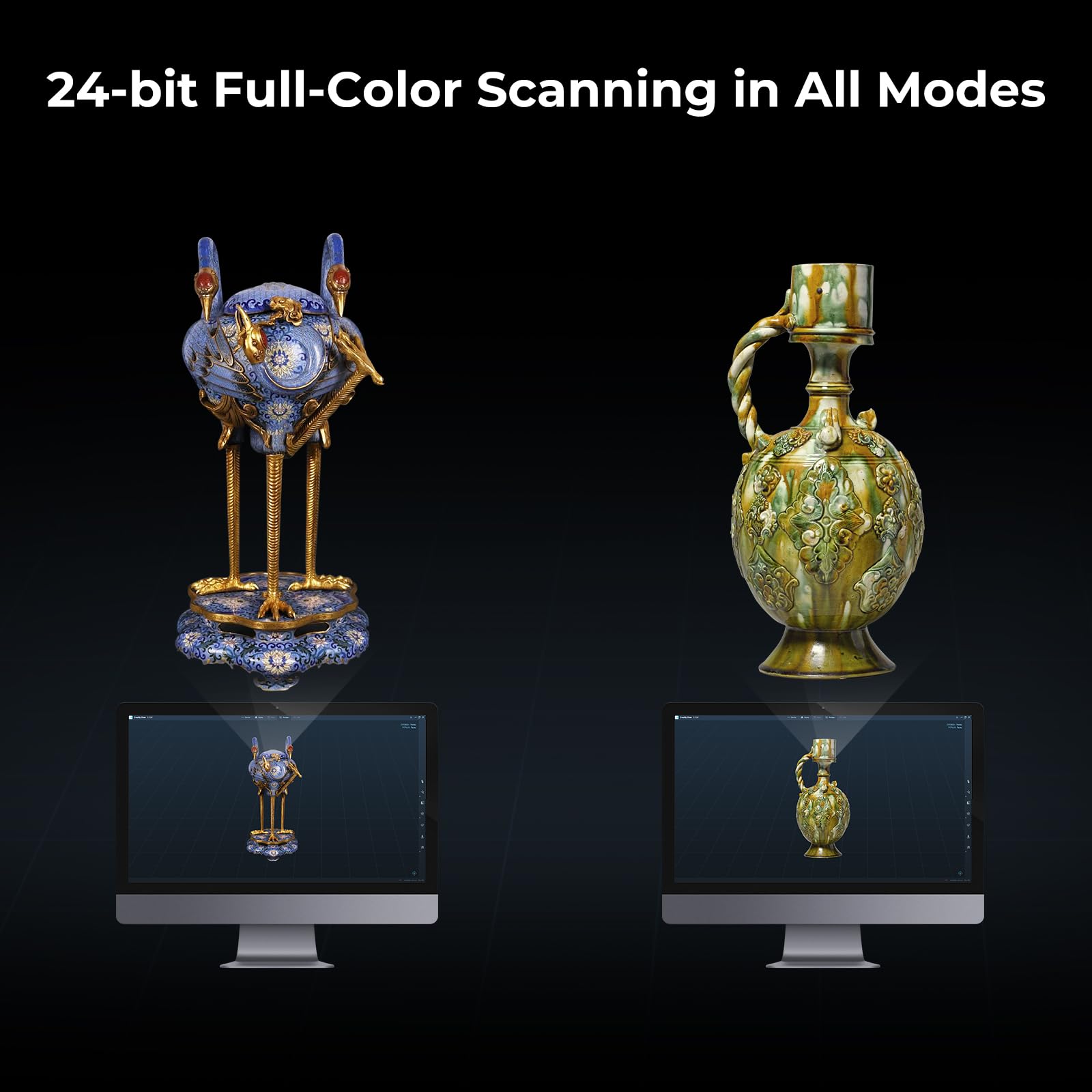 Creality 3D Scanner CR-Scan Ferret Pro for 3D Printing, Upgrade Handheld Scanner with Wireless Scanning Anti-Shake Tracking, Fast Full-Color Scan, 0.1mm Accuracy for iOS/Android Phone PC Win 10/11