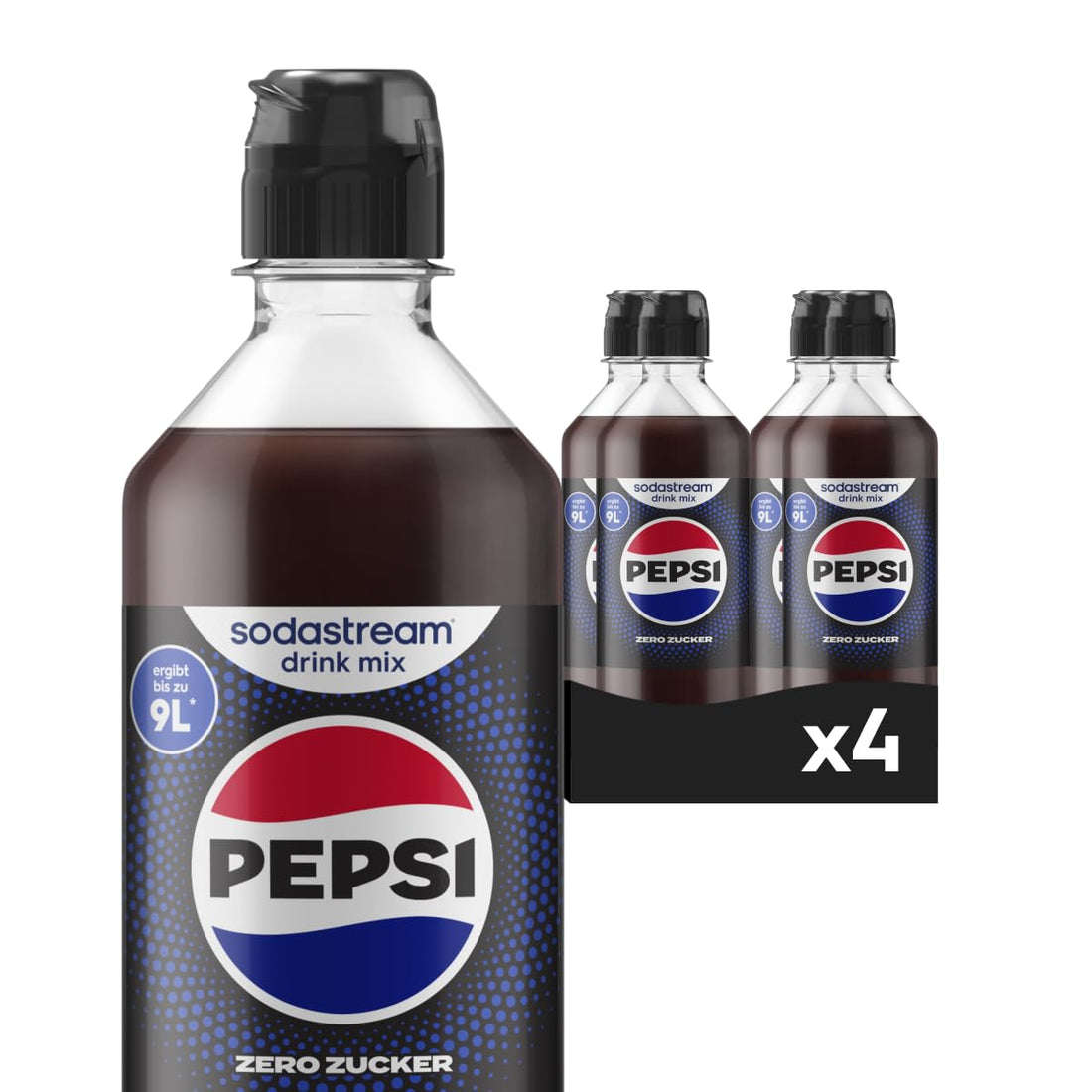 SodaStream Sirup 3x Pepsi Zero Zucker - 1x Flasche ergibt 9 Liter Fertiggetränk, Sekundenschnell zubereitet und immer frisch, 440 ml
