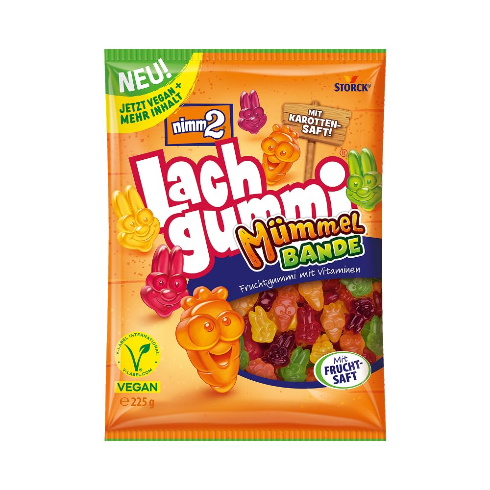 nimm2 Lachgummi Happies – 1 x 325 g – Fruchtgummis mit Fruchtsaft und Vitaminen – Süßigkeit in sechs Geschmacksrichtungen