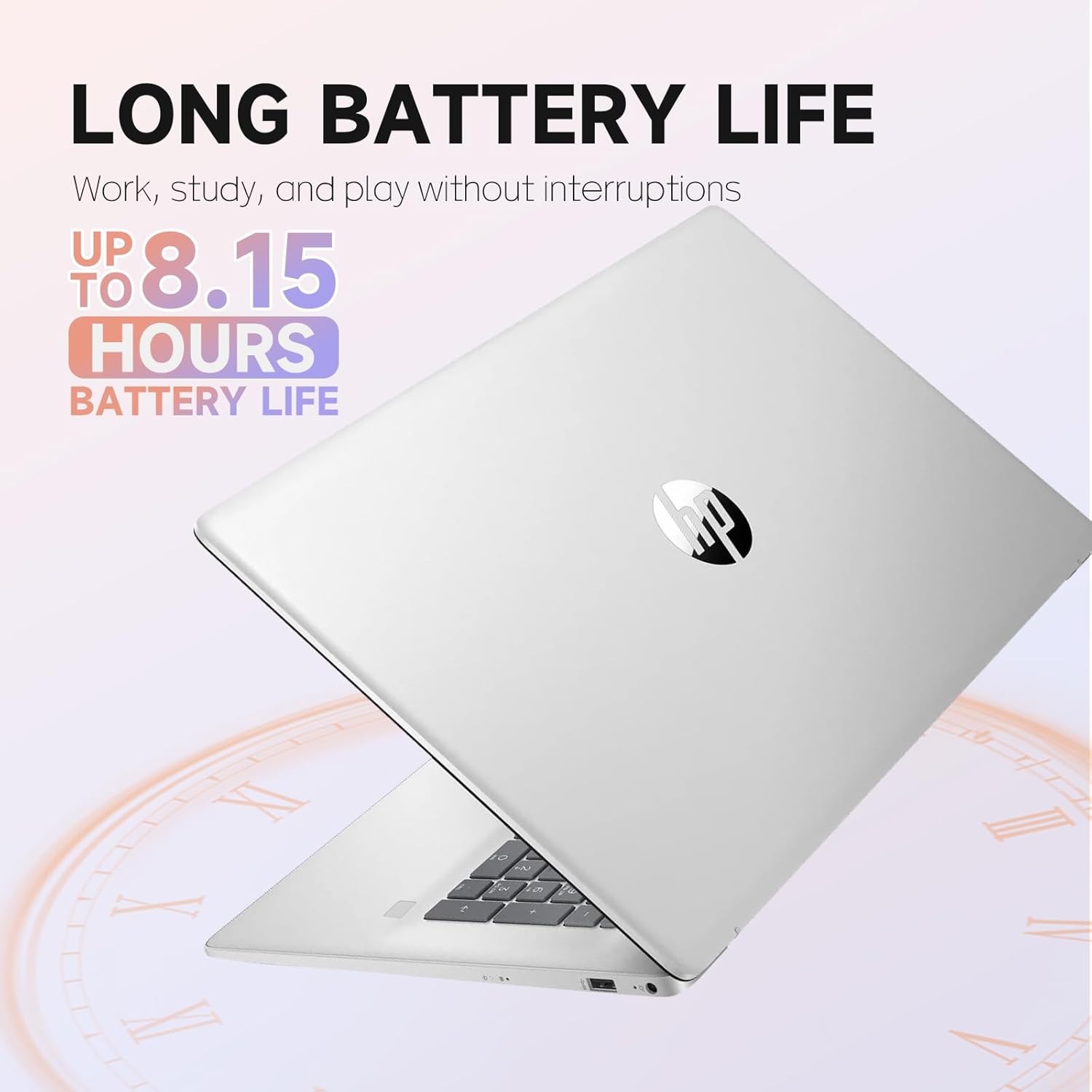 HP 17.3 Laptop FHD Intel i5 1334U 8GB RAM 256GB SSD Backlit KB Fingerprint | Laptop for Business & students, 17.3" FHD Anti-Glare Display, Wi-Fi 6 Connectivity, Lifetime Windows 11 Home & Copilot AI