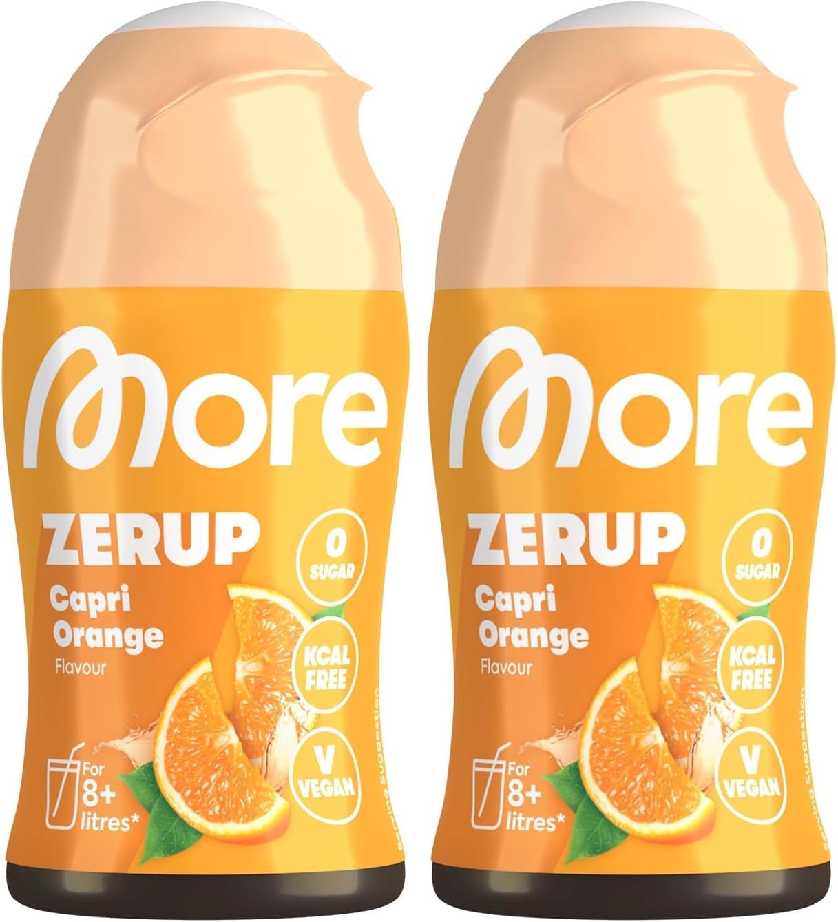 MORE Zerup, Peach Iced Tea, 65 ml, für bis zu 8 l Fertiggetränk, zuckerfreier Sirup mit u.a. echten Fruchtextrakten, vegan, zero Kalorien - made in Germany