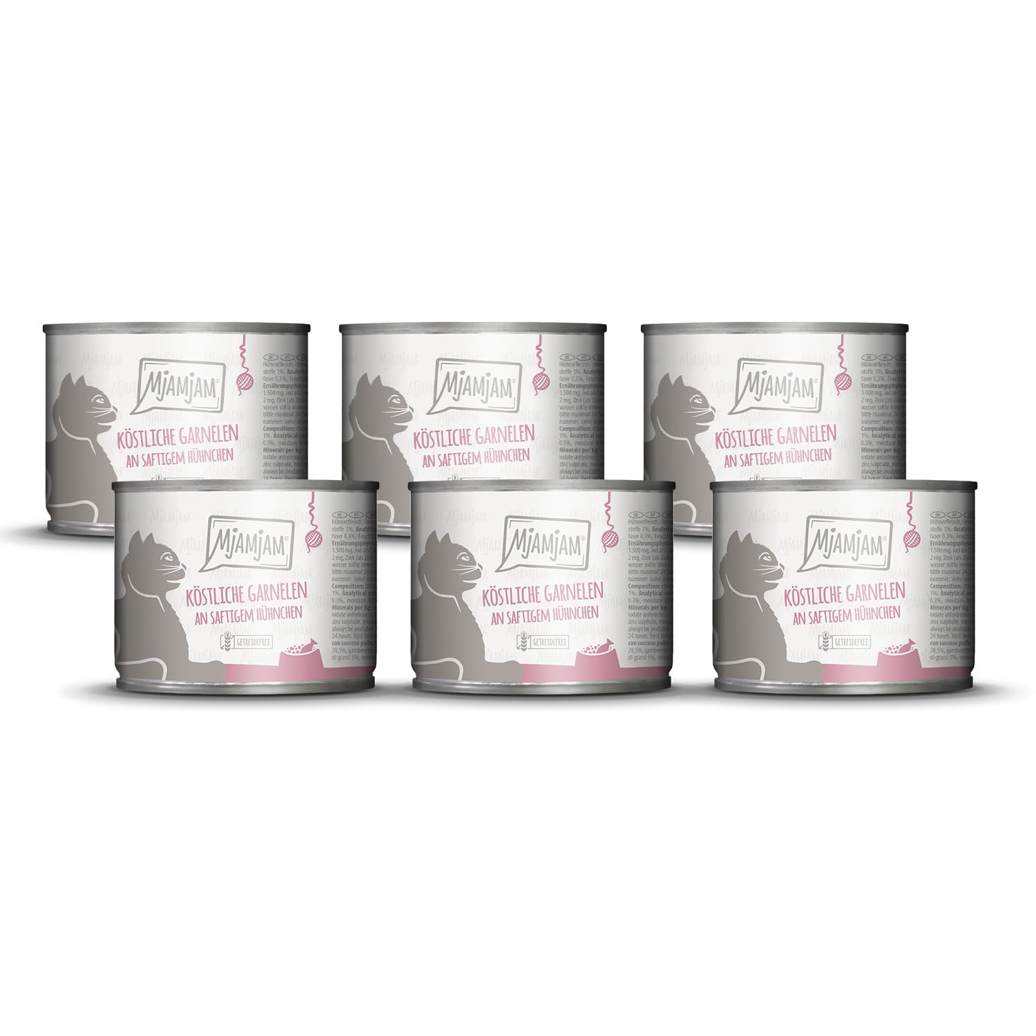 MjAMjAM - Premium Nassfutter für Katzen - saftiges Huhn an leckeren Möhrchen, 6er Pack (6 x 400 g), getreidefrei mit extra viel Fleisch