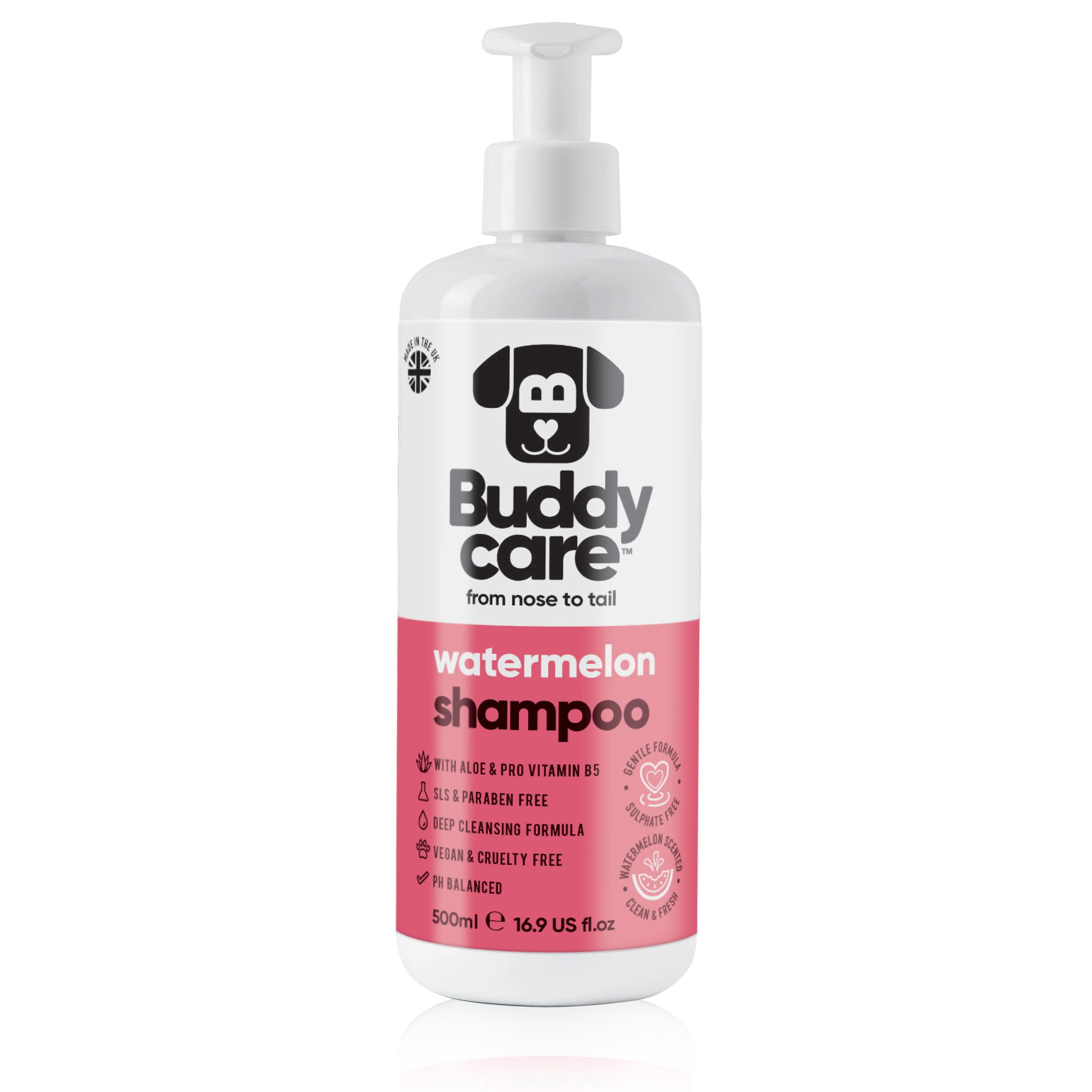 2in1 Hundeshampoo und Conditioner von Buddycare (500ml) - Praktisches Hundeshampoo langhaar und welpen Shampoo Mit Aloe Vera und Pro-Vitamin B5 Rückfettendes Shampoo Für Alle Hunderassen