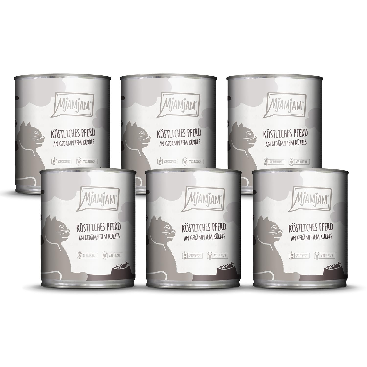 MjAMjAM - Premium Nassfutter für Katzen - saftiges Huhn an leckeren Möhrchen, 6er Pack (6 x 400 g), getreidefrei mit extra viel Fleisch
