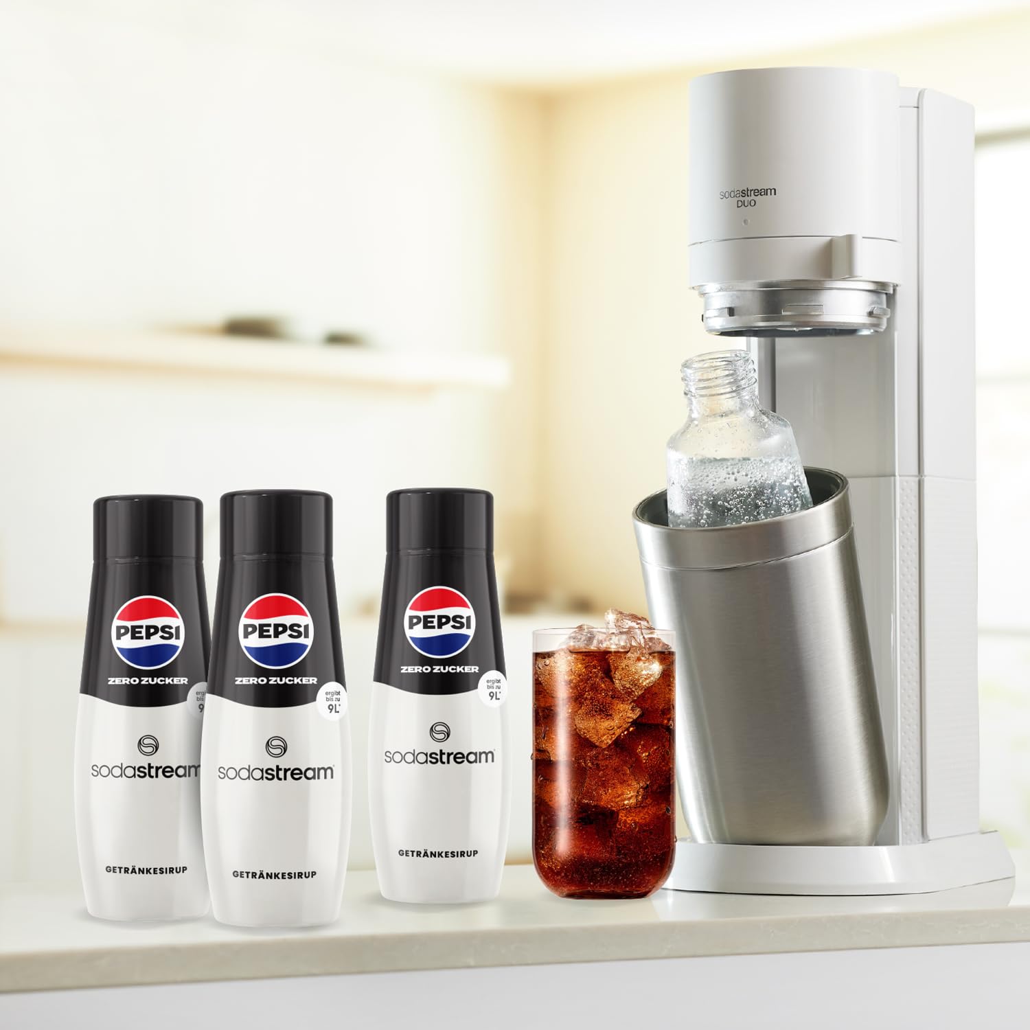 SodaStream Sirup 3x Pepsi Zero Zucker - 1x Flasche ergibt 9 Liter Fertiggetränk, Sekundenschnell zubereitet und immer frisch, 440 ml