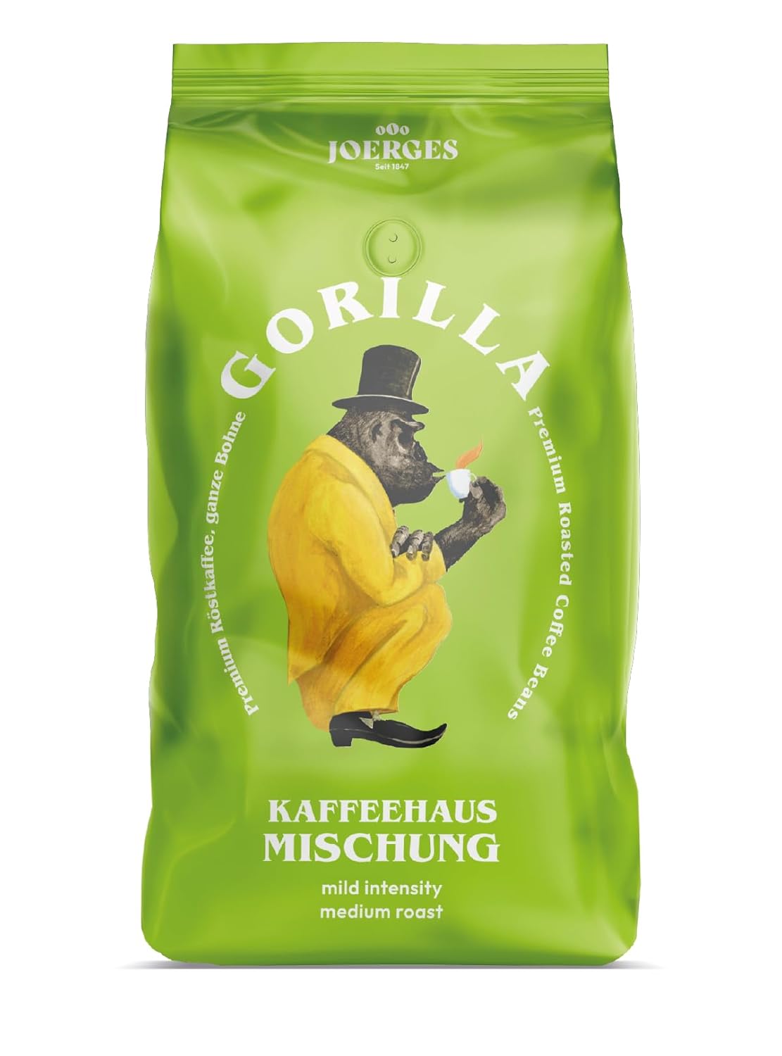 Joerges Gorilla Super Bar Crema Kaffeebohnen 1 kg Vollmundiger Geschmack, intensives Aroma in jeder Tasse