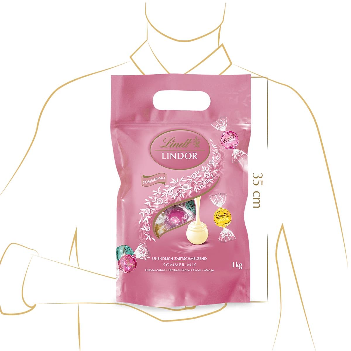 Lindt LINDOR Schokoladen Kugeln Extra Dunkel | ca. 80 Kugeln Edelbitterschokolade feinherb | dunkle Schokolade mit 70% Kakao | Großpackung, Pralinen-Geschenk | 1kg (1er Pack)