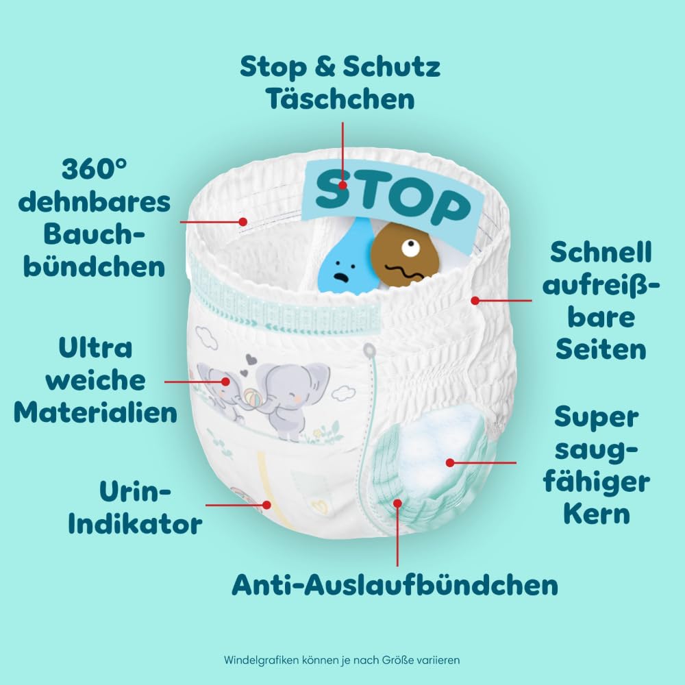 Pampers Premium Protection Größe 5, 152 Windeln, 11kg-16kg, unser Nr. 1 Haut- und Auslaufschutz