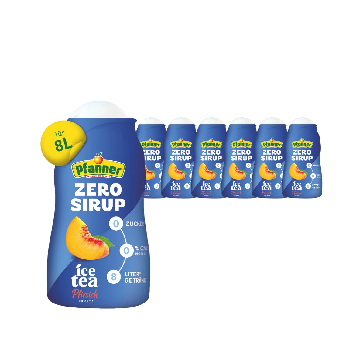 Pfanner Zero Sirup Ice Tea Pfirsich (1 x 57 ml) – Zuckerfreier Getränkesirup für 8 L Eistee – kalorienfrei & ohne Zucker – Pfanner Eistee Geschmack