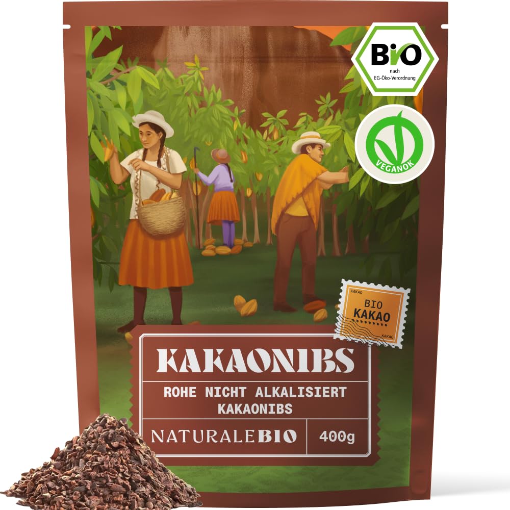 NaturaleBio Kakao Pulver Bio 1kg. Organic Cacao Pulver, Roh & Ungesüßt, Ideal für Getränke, Smoothies & Backen, Reich an Magnesium & Phosphor, Geprüft auf Schwermetalle
