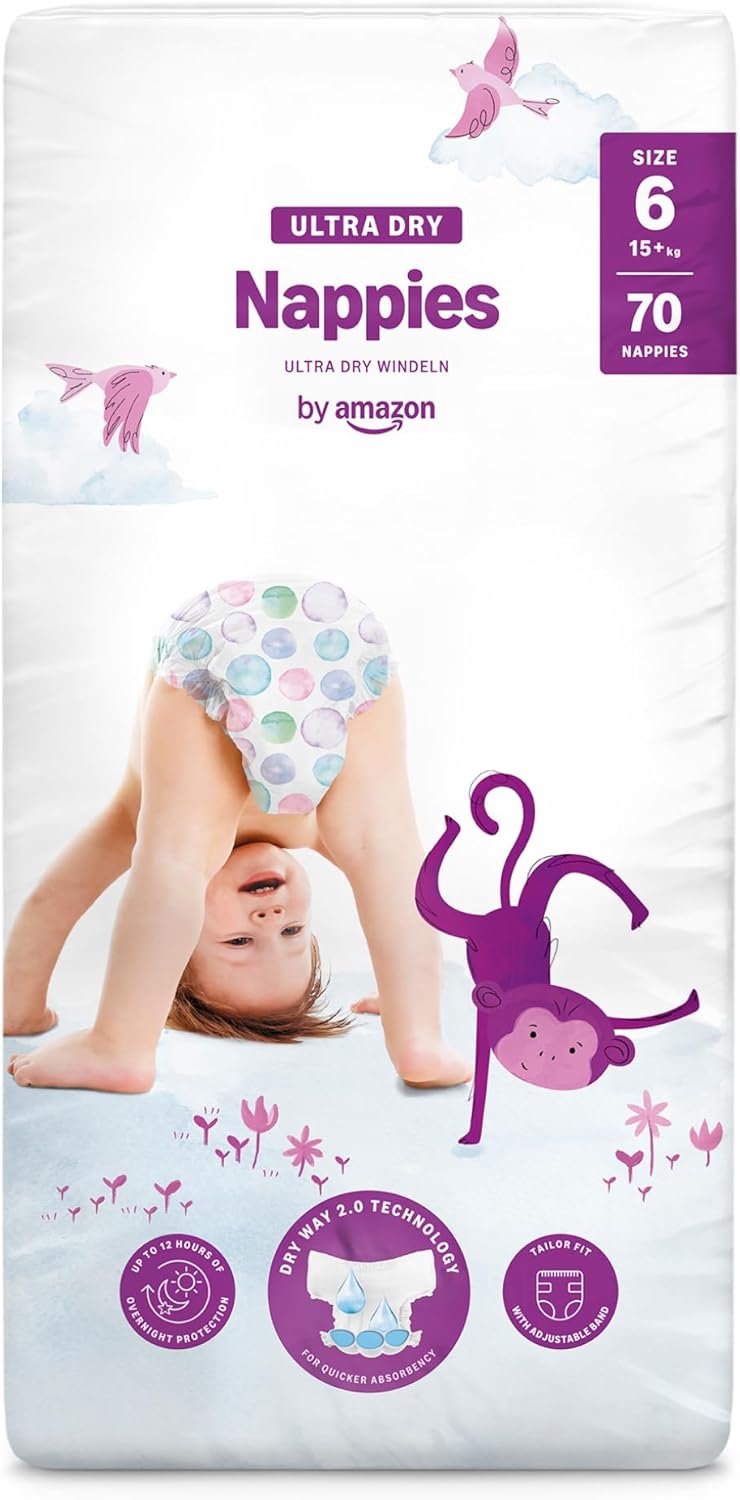By Amazon Ultra Dry Windeln Größe 5 (10-16 kg) - MONATSBOX, Weiß, 152 Stück (2 Packungen mit 76) (Früher Unter Der Marke Mama Bear, Identisches Produkt)