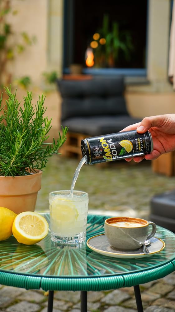 LEMON SODA (24x330ML) - Italienische Limonade mit natürlichem Quellwasser & Zitronensaft. Limonade ohne künstliche Zusätze, ideal für Alltag, Aperitif & Cocktails