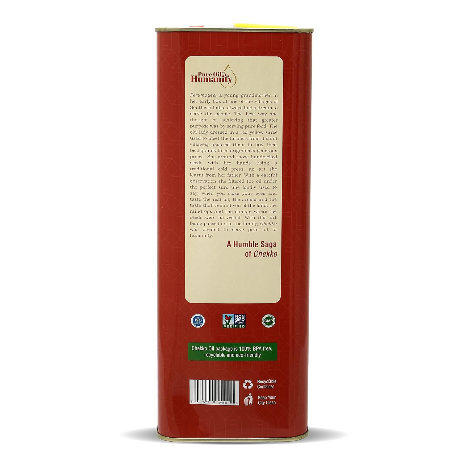 Chekko Cold Pressed Virgin 5L Groundnut/Peanut Oil | 100% Natural, Pure, Non GMO & Wood Pressed 169 FL.Oz for Cooking